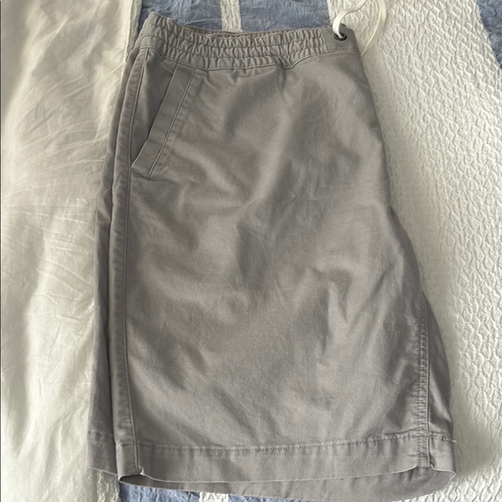 Polo by Ralph Lauren Light Gray Flat-Front Drawstring Shorts - Picture 3 of 4